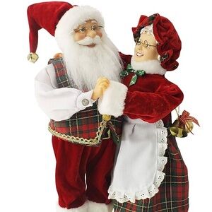 Festive Santa and Mrs. Claus Figurines